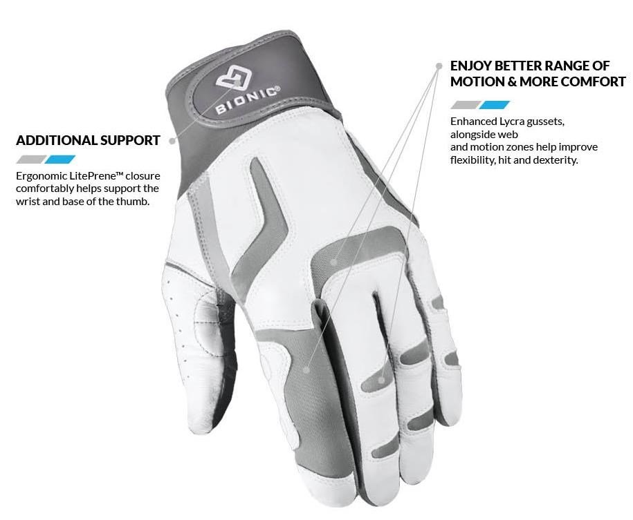 Bionic Relief Grip 2.0 gant de golf femme, blanc