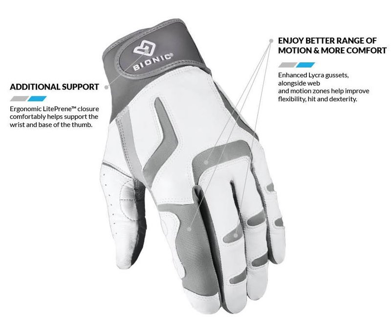 Bionic Relief Grip 2.0 gant de golf femme, blanc