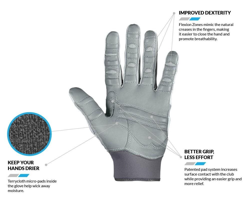 Bionic Relief Grip 2.0 gant de golf femme, blanc