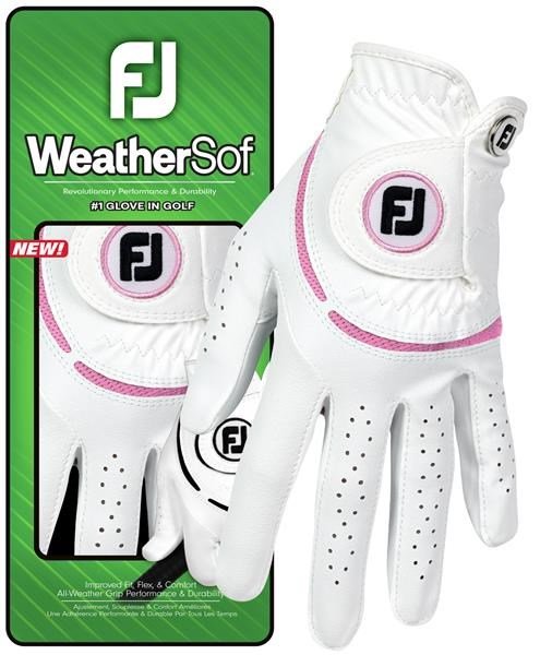 FootJoy WeatherSof gant de golf femme, blanc/rose