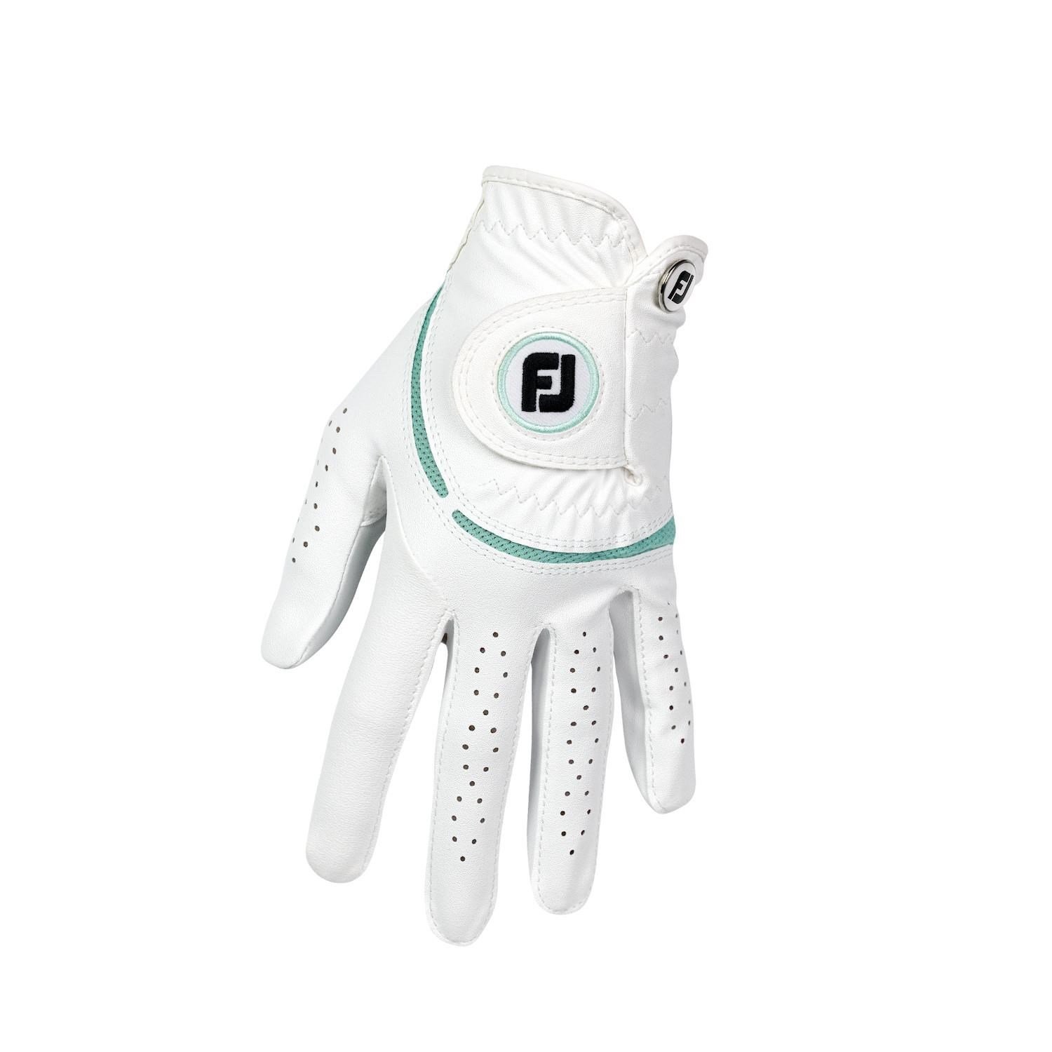 FootJoy WeatherSof gant de golf femme, blanc/sea glass