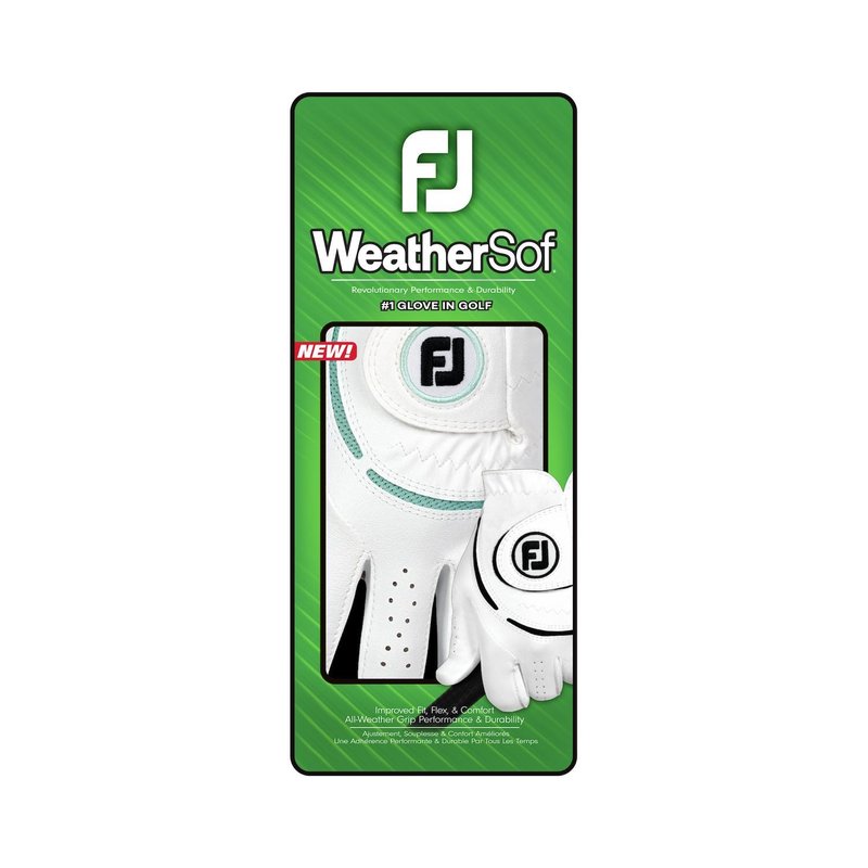FootJoy WeatherSof gant de golf femme, blanc/sea glass