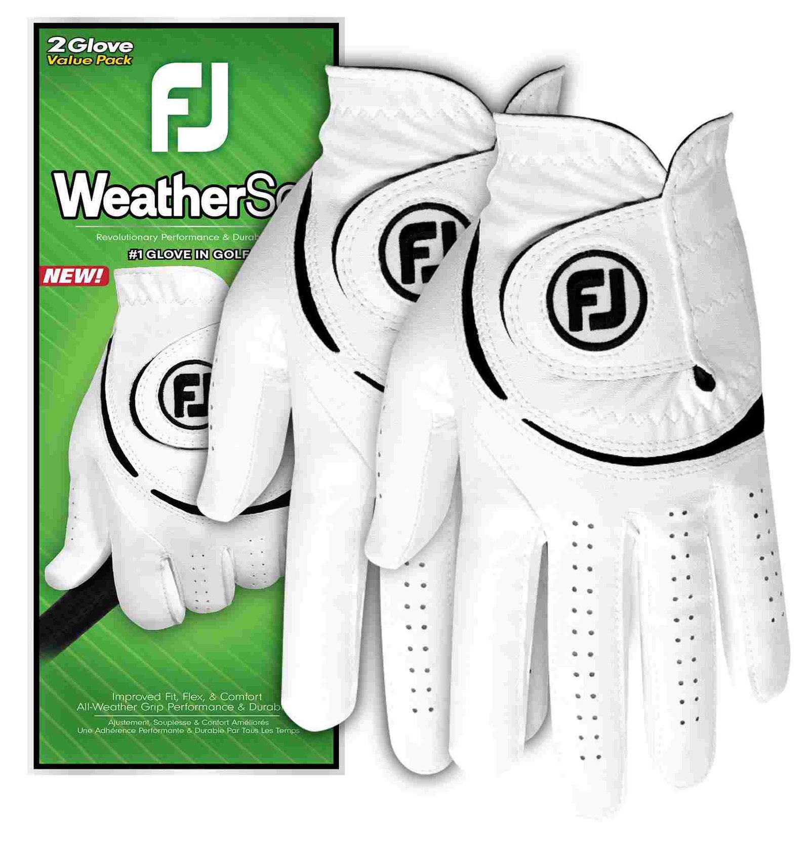 Footjoy FootJoy WeatherSof gants de golf homme (2 PACK), blanc