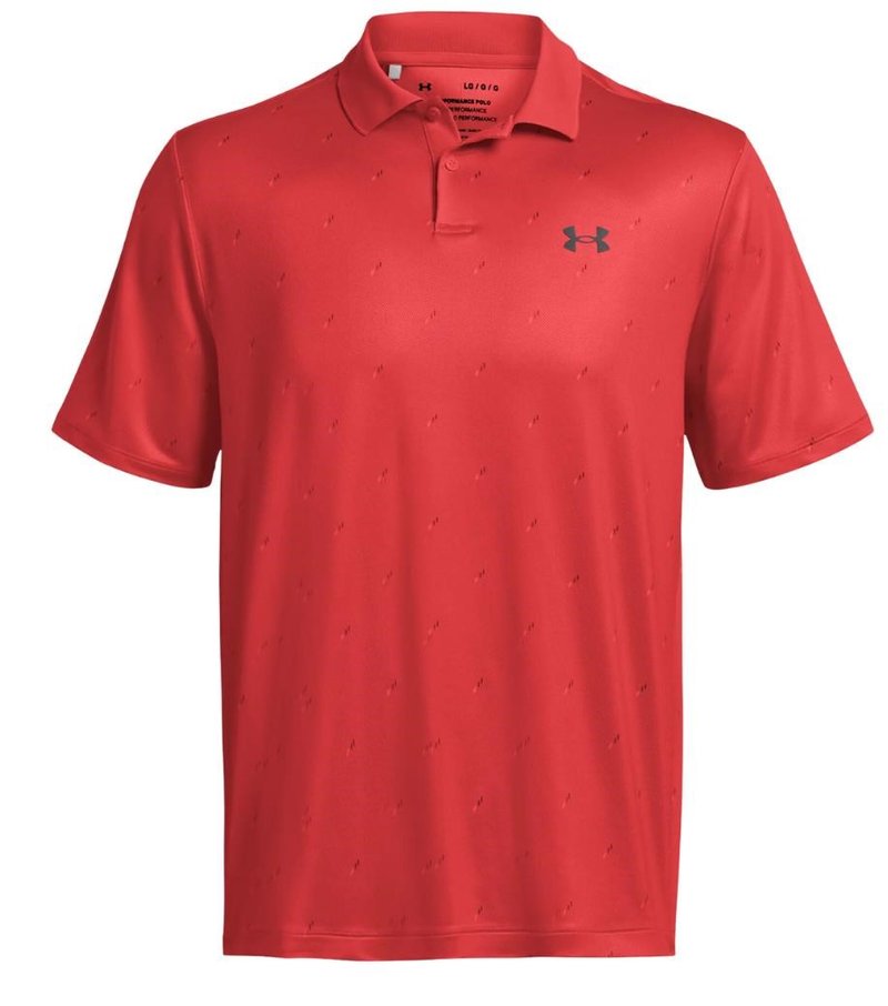Under Armour Performance 3.0 Printed polo homme, red solstice/castlerock