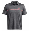 Under Armour Playoff 3.0 Stripe polo homme, noir/rouge solstice