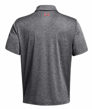 Under Armour Playoff 3.0 Stripe polo homme, noir/rouge solstice