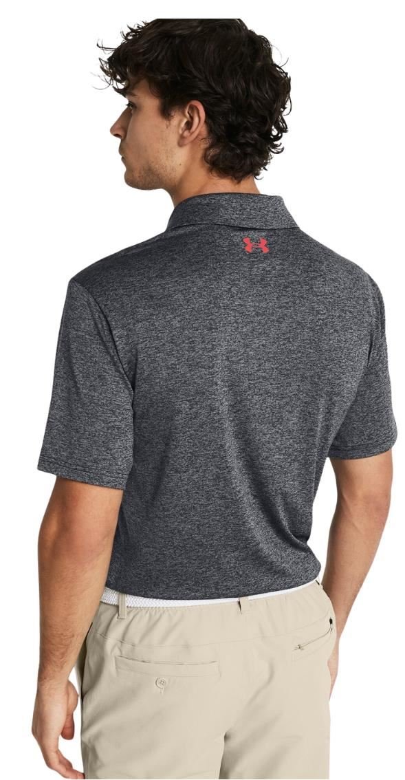 Under Armour Playoff 3.0 Stripe polo homme, noir/rouge solstice