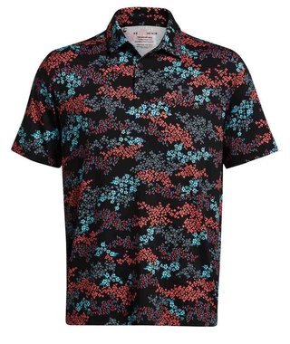Under Armour Playoff 3.0 Printed polo homme, black/hydro teal