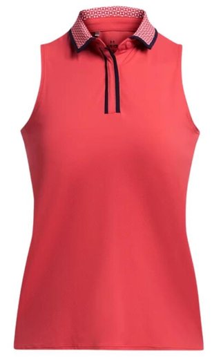 Under Armour Iso-Chill polo femme, red solstice/white