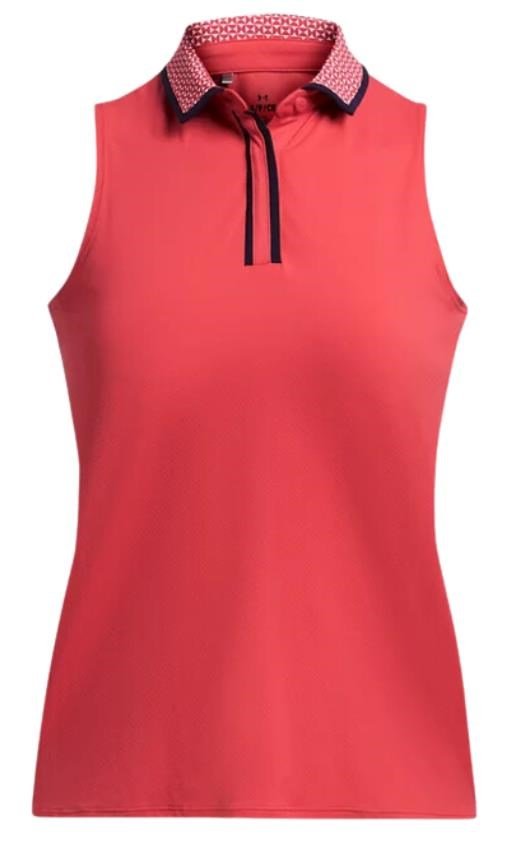 Under Armour Iso-Chill polo femme, red solstice/white