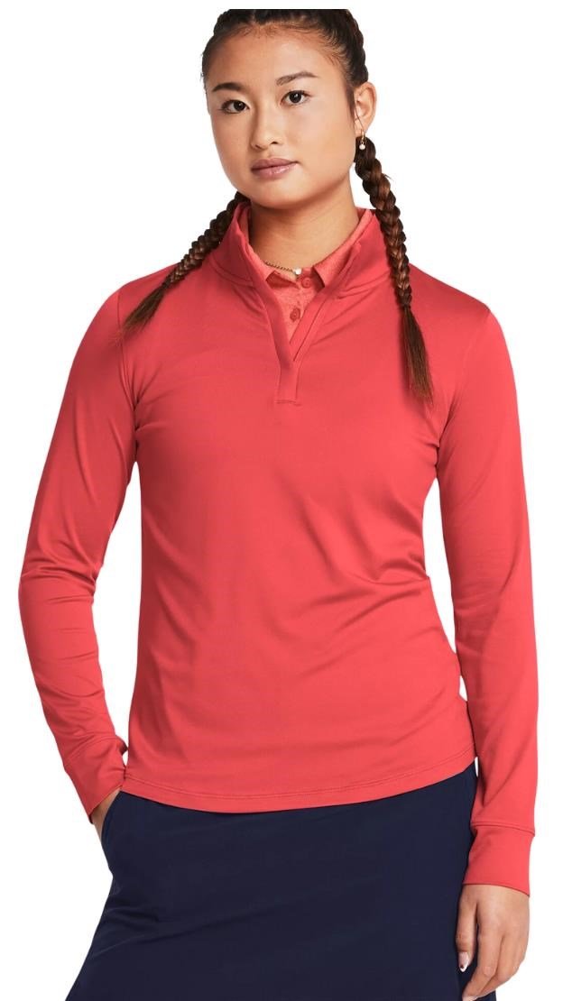 Under Armour Playoff 1/4 Zip sweatshirt femme, red solstice/midnight navy