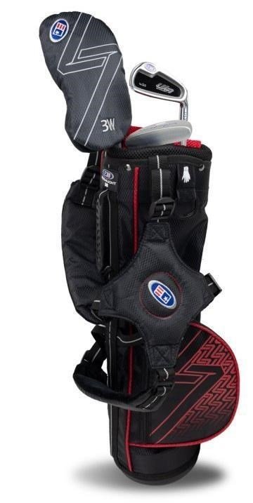 U.S. Kids Golf UL7-39 (99cm) W30 3-Club junior set de golf + sac de transport, noir/rouge