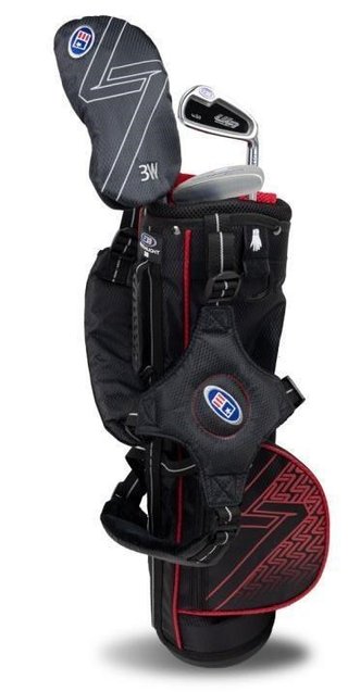 U.S. Kids Golf UL7-39 (99cm) W30 3-Club junior set de golf + sac de transport, noir/rouge