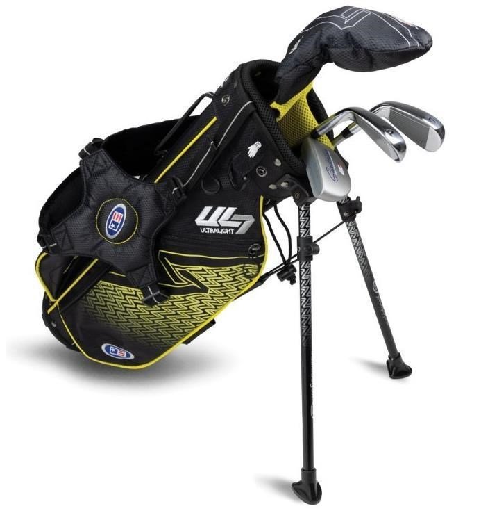 U.S. Kids Golf UL7-42 (107cm) W25 4-Club junior set de golf + stand bag, noir/jaune