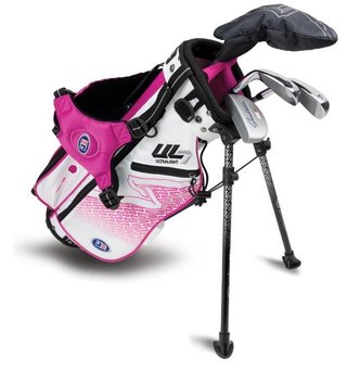 U.S. Kids Golf UL7-42 (107cm) W25 4-Club junior set de golf + stand bag, blanc/rose