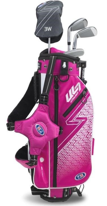 U.S. Kids Golf UL7-45 (114cm) W25 4-Club junior set de golf + stand bag, rose/blanc