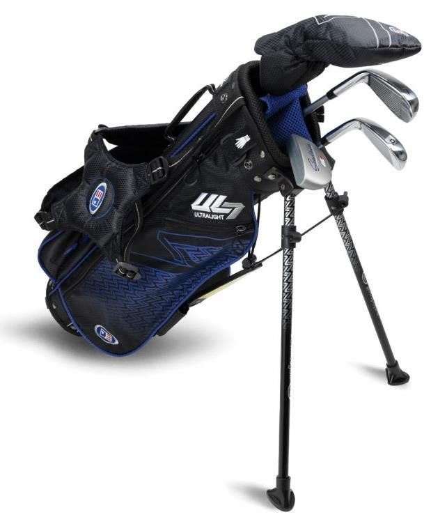 U.S. Kids Golf UL7-45 (114cm) W25 4-Club junior set de golf + stand bag, noir/bleu