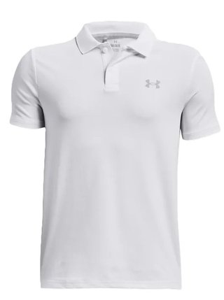 Under Armour Performance junior polo, blanc/gris foncé/gris foncé