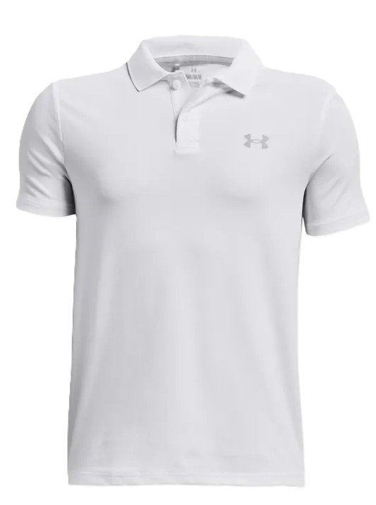 Under Armour Performance junior polo, blanc/gris foncé/gris foncé