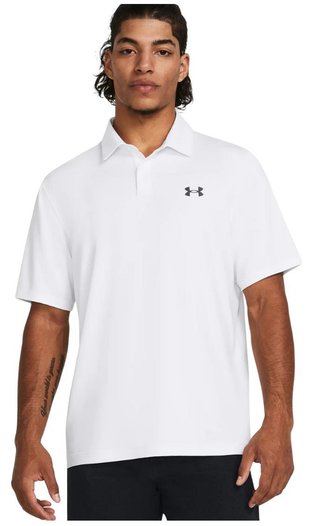 Under Armour T2G polo homme, blanc/gris foncé