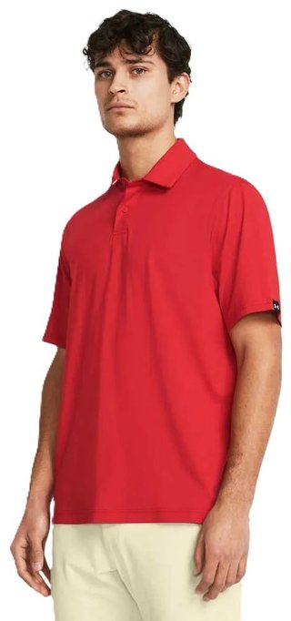 Under Armour T2G LB polo homme, rouge/noir
