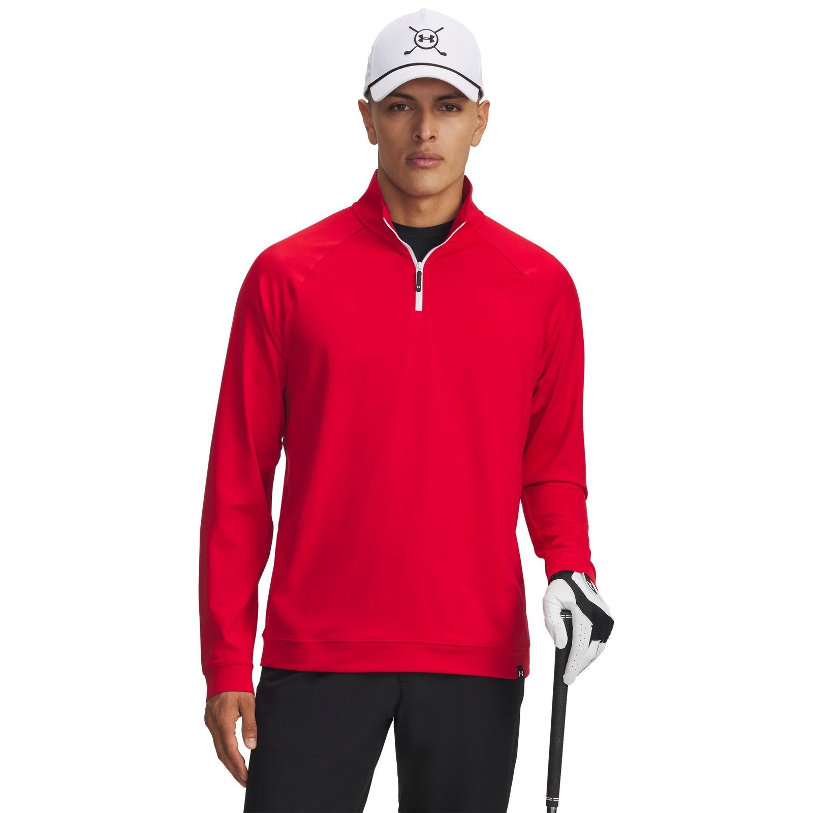Under Armour Midlayer QZ LB sweat-shirt homme, rouge