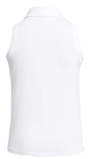 Under Armour Playoff Sleeveless polo femme sans manches, blanc/halo gray