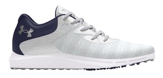Under Armour Charged Breathe 2 Knit SL chaussures de golf femme, halo grey/midnight navy/metallic silver