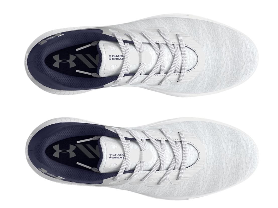 Under Armour Charged Breathe 2 Knit SL chaussures de golf femme, halo grey/midnight navy/metallic silver