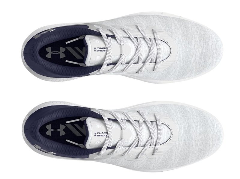 Under Armour Charged Breathe 2 Knit SL chaussures de golf femme, halo grey/midnight navy/metallic silver