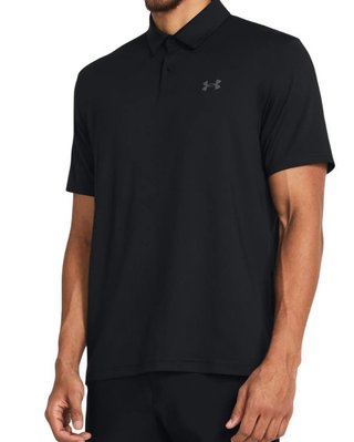 Under Armour T2G polo homme, noir/gris foncé