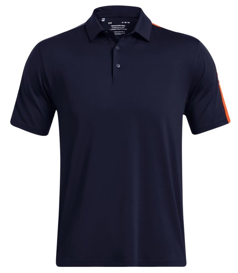 Under Armour Playoff 3.0 Striker polo homme, midnight navy/phoenix fire/white