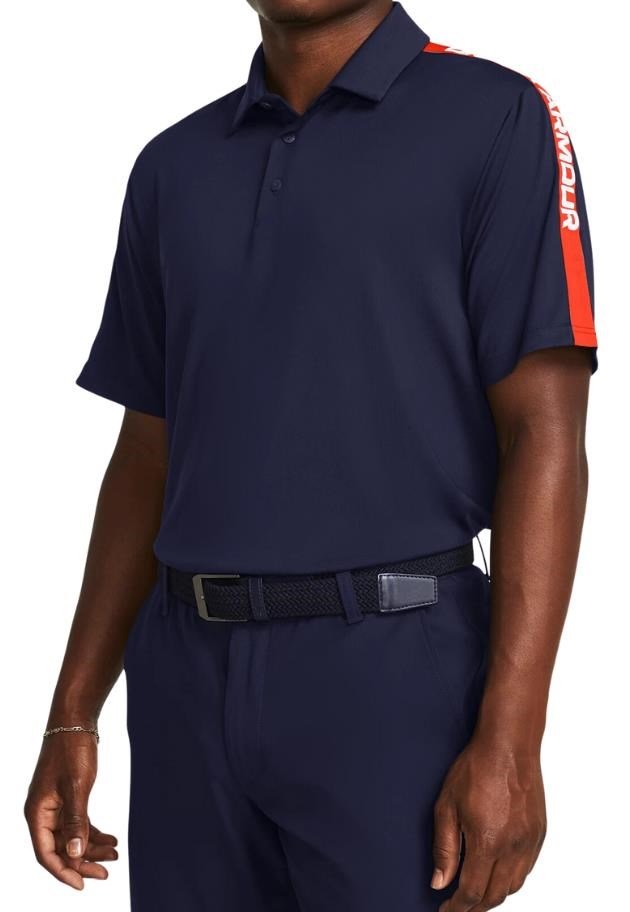 Under Armour Playoff 3.0 Striker polo homme, midnight navy/phoenix fire/white