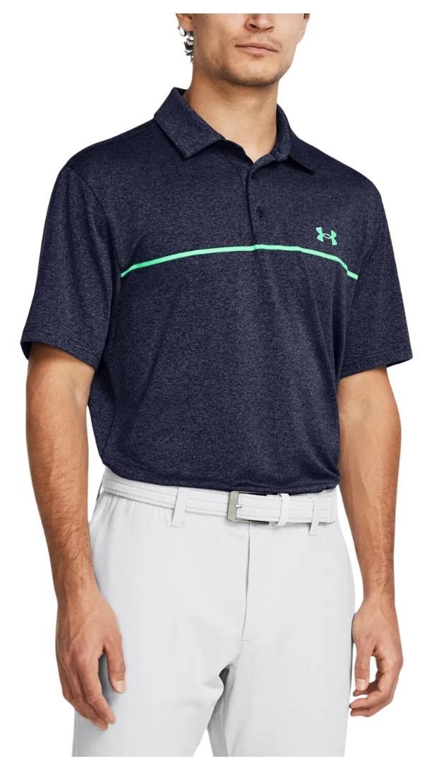 Under Armour Playoff 3.0 Stripe polo homme, midnight navy/vapor green