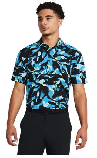 Under Armour Playoff 3.0 Printed polo homme, black/capri