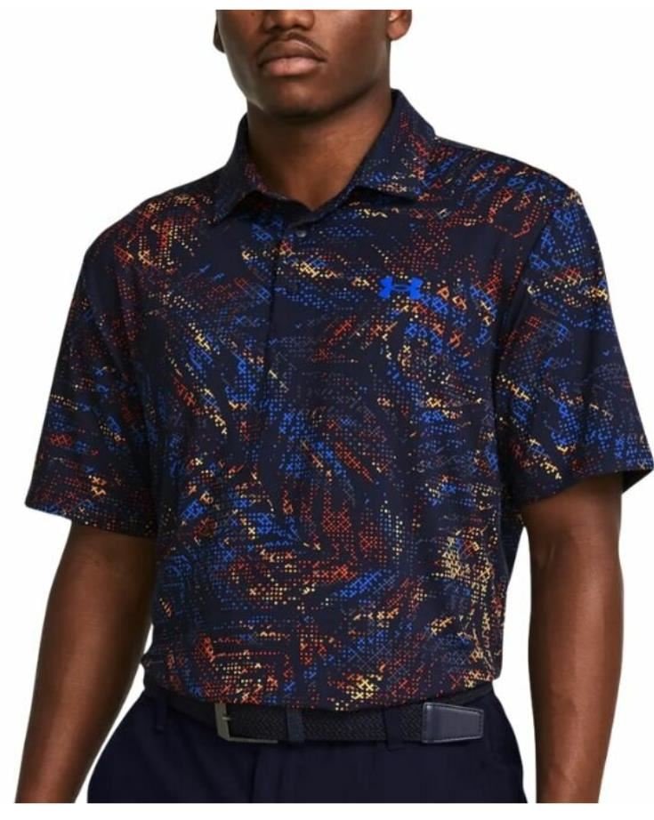 Under Armour Playoff 3.0 Printed polo homme, midnight navy/phoenix