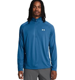 Under Armour Tech 2.0 1/2 Zip t-shirt manches longues homme, photon blue/white