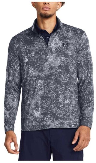 Under Armour Playoff Printed 1/4 Zip sweat homme, downpour gray/midnight navy