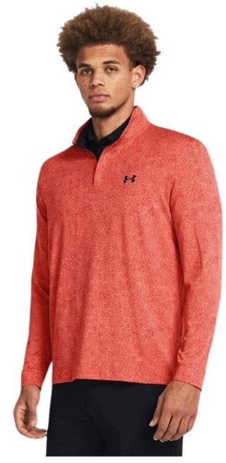 Under Armour Playoff Printed 1/4 Zip sweat homme, coho/red solstice/black