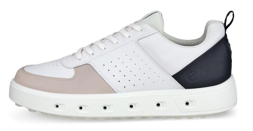 Ecco Street 720 chaussures de golf homme, blanc/noir/gravier