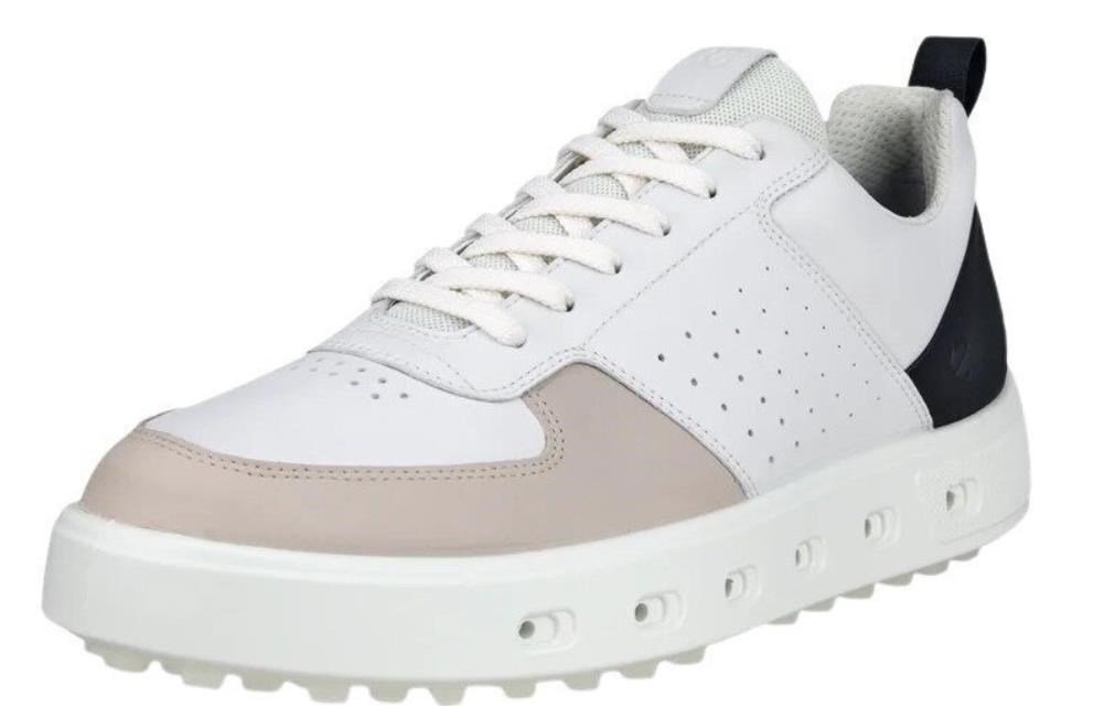 Ecco Street 720 chaussures de golf homme, blanc/noir/gravier