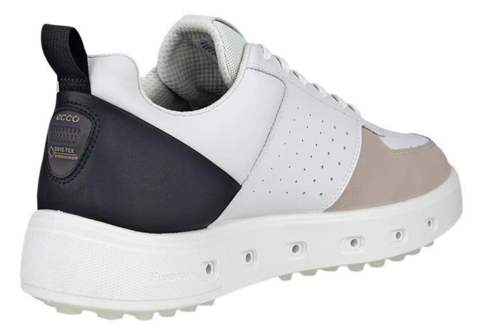 Ecco Street 720 chaussures de golf homme, blanc/noir/gravier