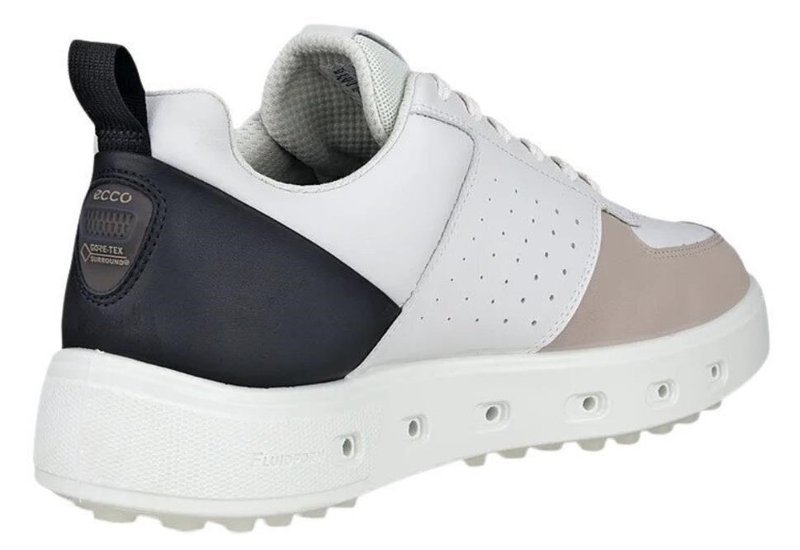 Ecco Street 720 chaussures de golf homme, blanc/noir/gravier