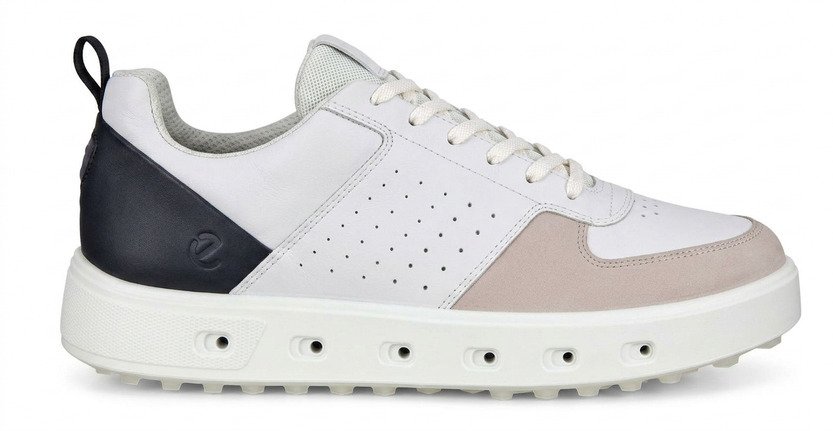 Ecco Street 720 chaussures de golf homme, blanc/noir/gravier