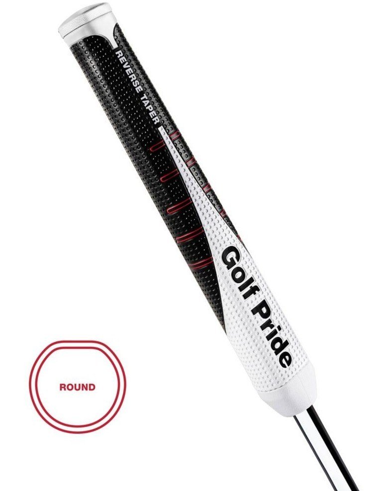 Golf Pride Reverse Taper putter grip, Round Large, embout rouge