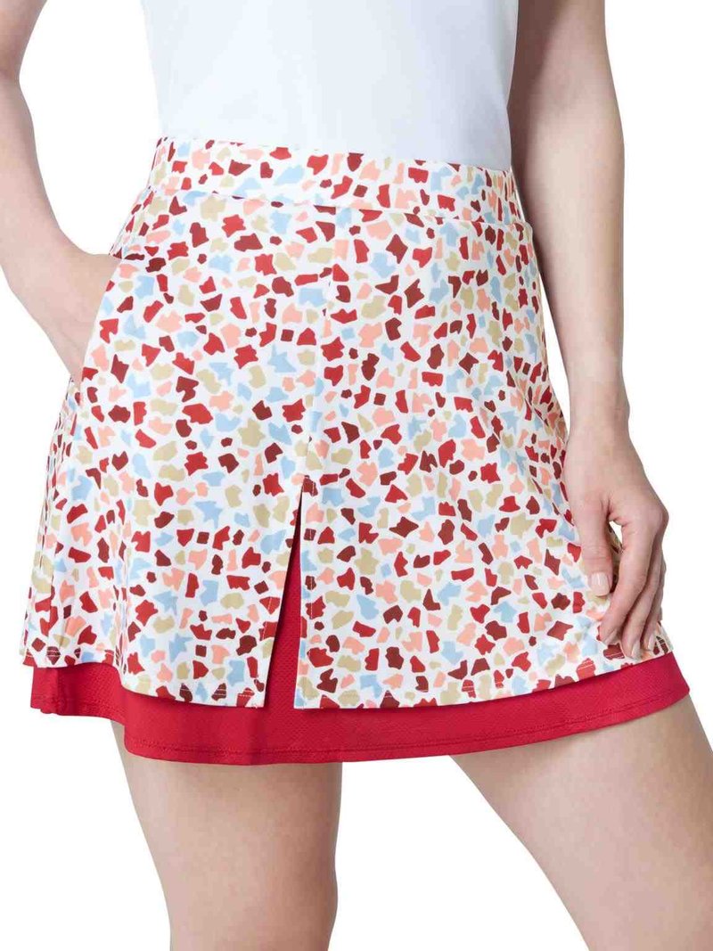 Callaway 17" Mosaic Print Flounce jupe-short, brilliant white