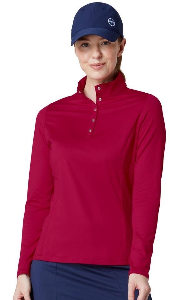 Callaway Thermal Longsleeve Fleece Back Jersey polo femme, persian red