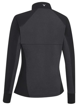 Callaway Lightweight Knit Heathered 1/4 Zip polo manches longues femme, ebony heather