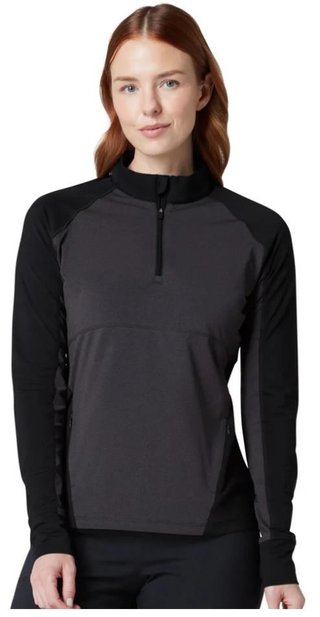 Callaway Lightweight Knit Heathered 1/4 Zip polo manches longues femme, ebony heather