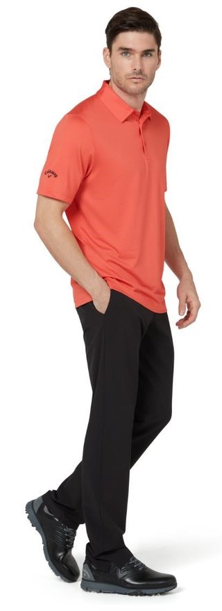 Callaway Swing Tech Tour Fit Solid polo homme, spiced coral